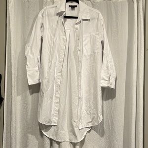Long white button up